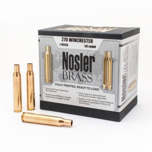 Nosler Unprimed Brass Rifle Cartridge Cases 50/ct .270 Win - 10155