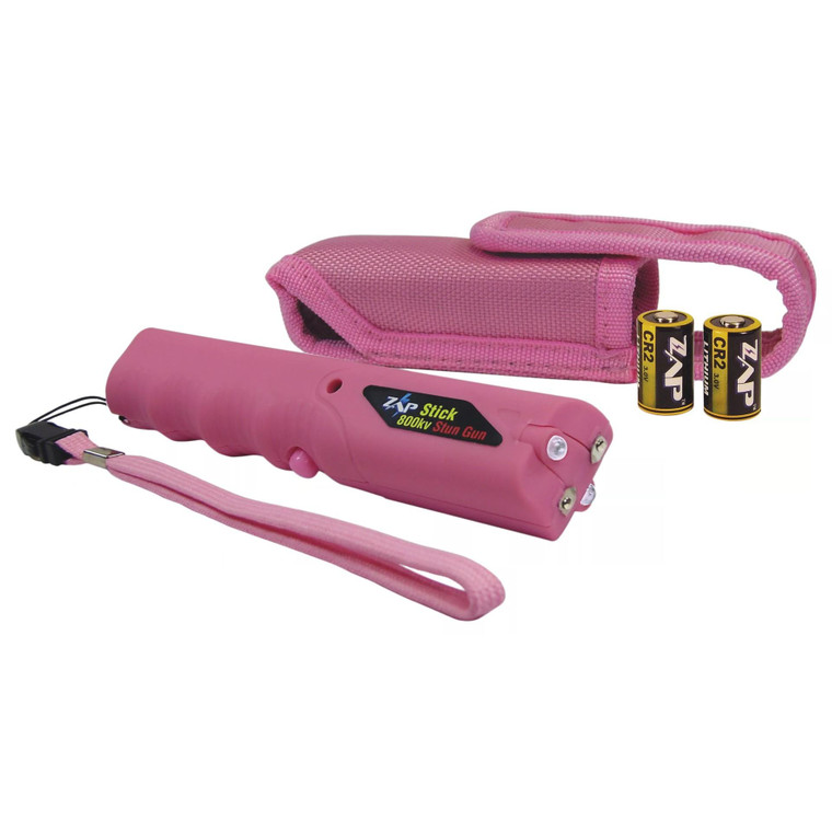 Personal Security ZAP Stick Stun Gun with Light & Case - 800000 Volt Pink - ZAPSTK800FPK
