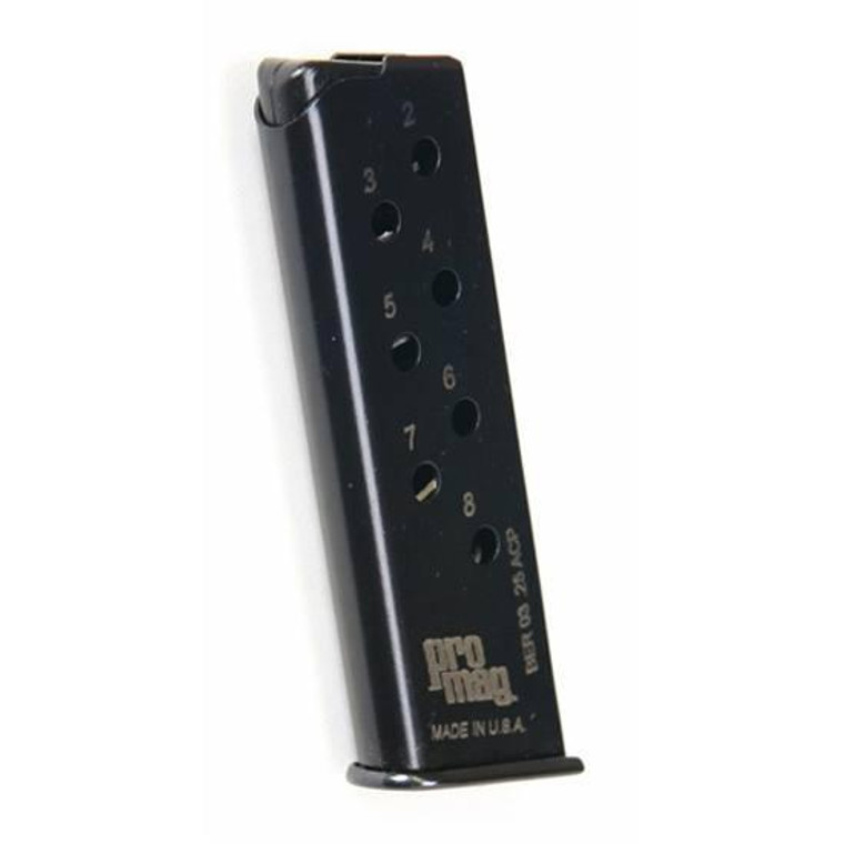 ProMag Beretta 950 BS Magazine .25 ACP Blued Steel 8/rd - BER 03 ProMag Beretta 950 BS Magazine .25 ACP Blued Steel 8/rd - BER 03