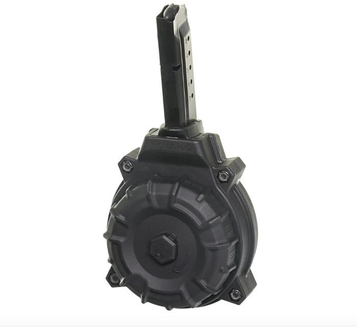 Promag S&W Shield Magazine 9mm Black Polymer Drum - 50/rd - DRM-A15