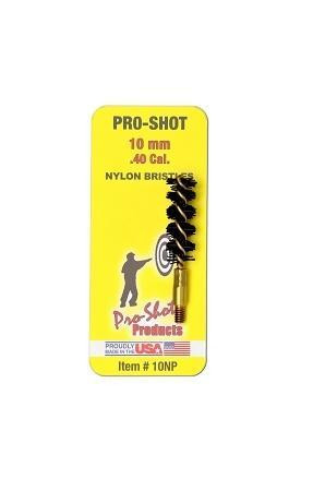 Pro-Shot Nylon Pistol Bore Brush with Brass Core .40 cal/10mm - 10NP