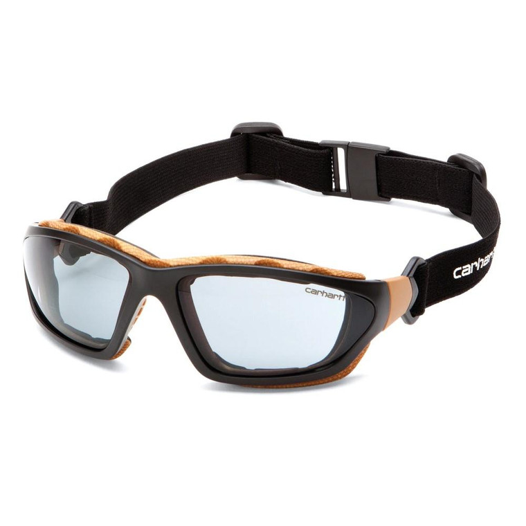 Pyramex Carhartt Carthage Shooting Glasses Black and Tan with Grey Anti-Fog Lens - CHB420DTP