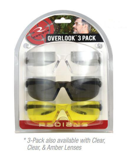 Radians Overlook Shooting Glasses Combo Pack Clear Amber Lens 3/ct - OV3-124CS