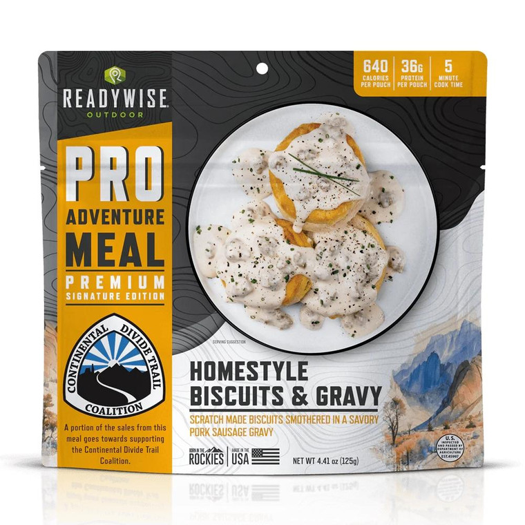 ReadyWise Outdoor ProMeal Homestyle Biscuits & Gravy w/Sausage Single Pouch - RW03-190