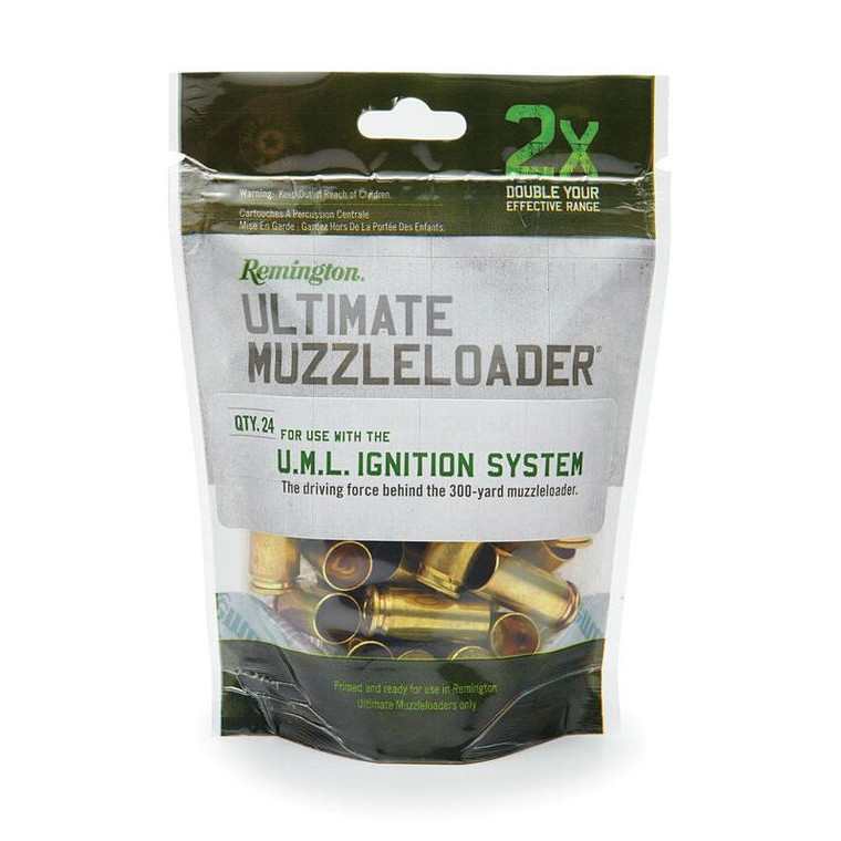Remington Ultimate Muzzleloader Ignition Source Primed UML Brass Case 24/Bag - 24153