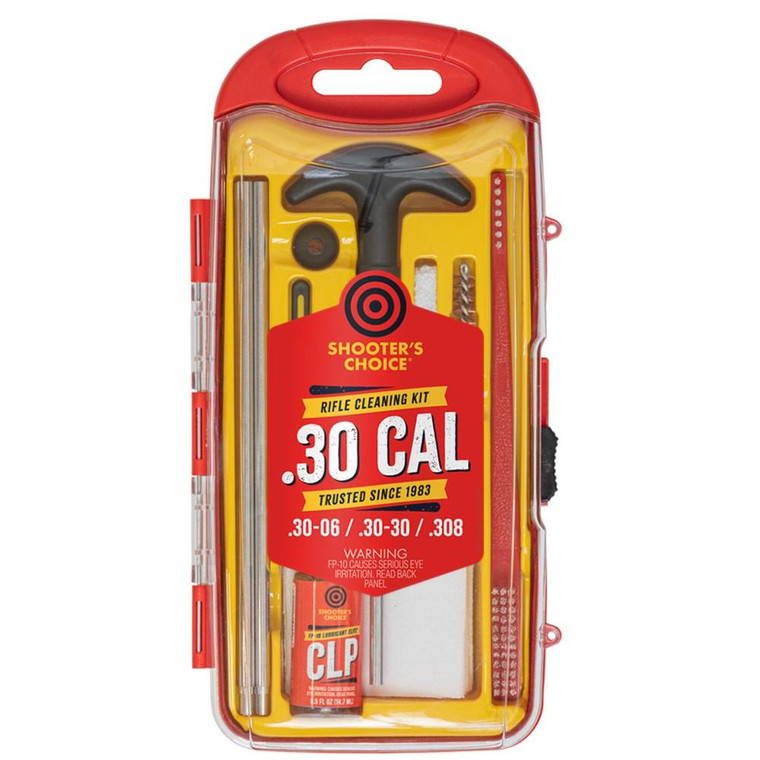 Shooters Choice .30 Cal Rifle Cleaning Kit with Aluminum Rod - SHF-SRK-30