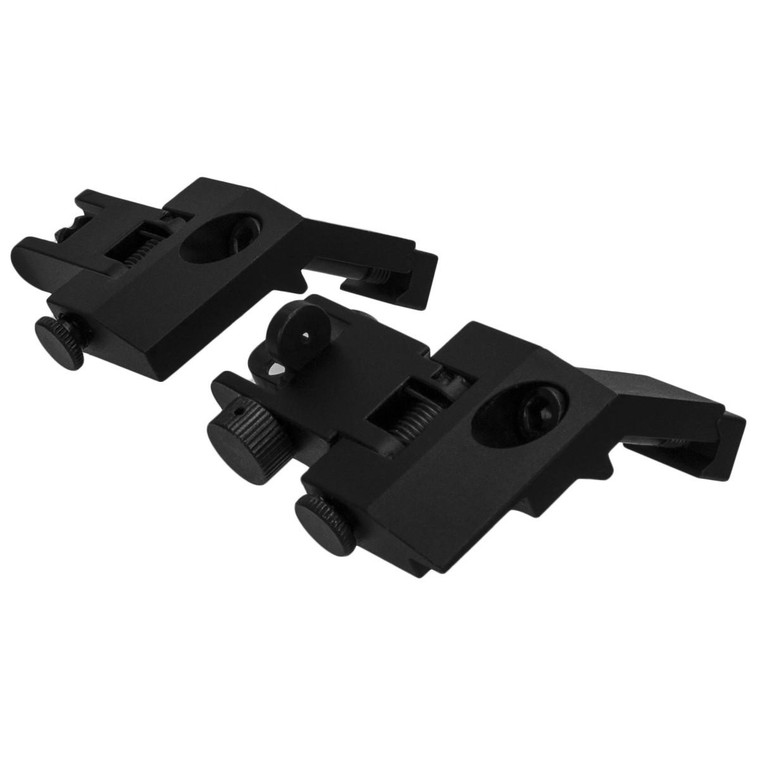 Tacfire AR Front & Rear 45 Degree Flip Up Spring Loaded Sights - IS003