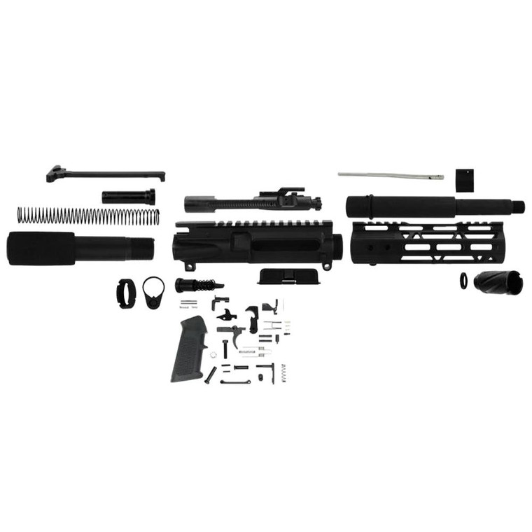 TacFire 7.5" Unassembled AR 300 Blackout Pistol Build Kit with Lower Parts Kit - PK300LPK-7
