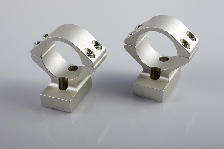 Talley Lightweight Alloy Mount Combo - Silver 1" - High Savage w/Accutrigger Stevens 200 Stiller Predator Ruger American SA - S950725