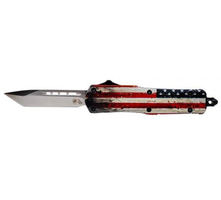 Templar Knife OTF Small Knife 2-1/4" Tanto Blade Wood US Flag - S-WUS-23-2