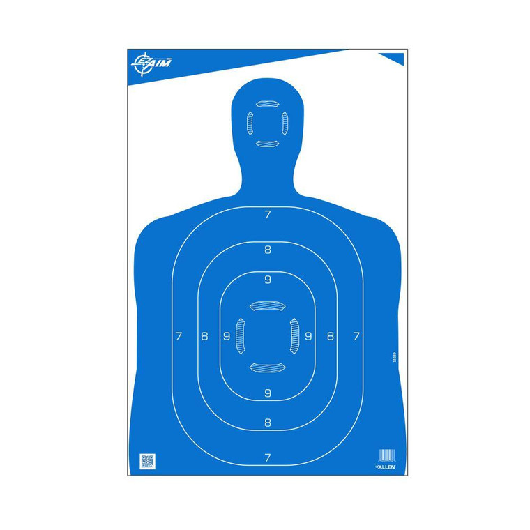 Allen EZ-Aim Silhouette Paper Shooting Targets 23"W x 35"H Blue 100/ct - 15289