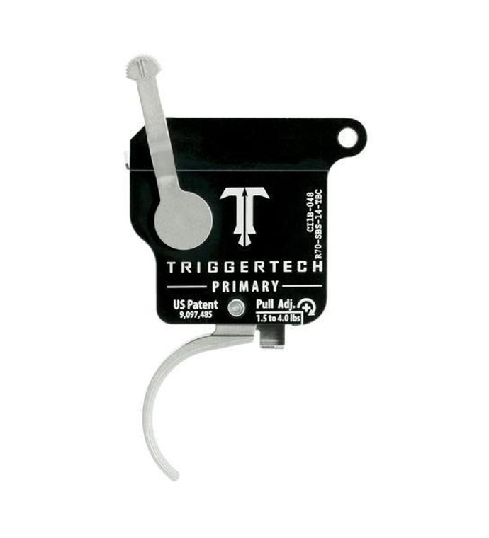 TriggerTech Rem 700 Primary Curved Trigger Single Stage Stainless Steel/Black - R70-SBS-14-TBC