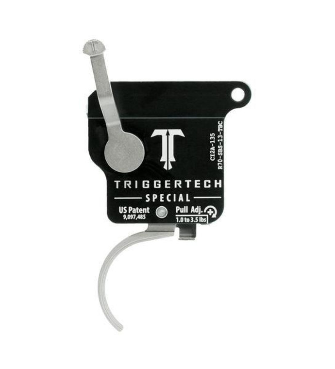 TriggerTech Rem 700 Special Curved Trigger Single Stage Stainless Steel/Black - R70-SBS-13-TBC