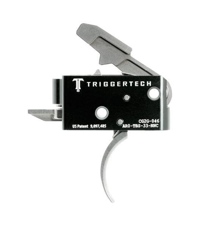 TriggerTech AR15 Competitive Curved Trigger 2 Stage Stainless Steel/Black - AR0-TBS-33-NNC