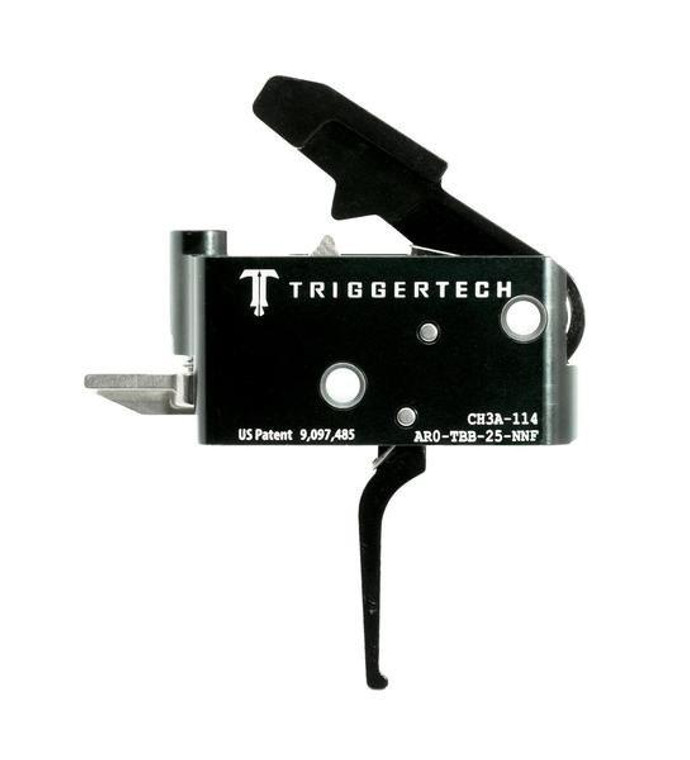 TriggerTech AR15 Black Adaptable Flat Trigger 2 Stage Adjustable - AR0-TBB-25-NNF