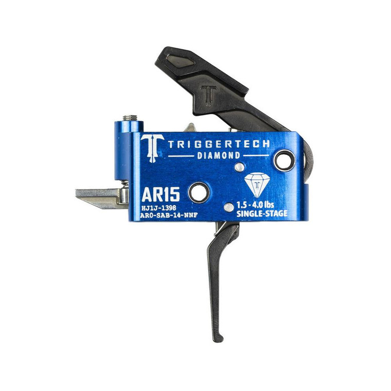 TriggerTech AR15 Single-Stage Diamond Flat Trigger Black - AR0-SAB-14-NNF