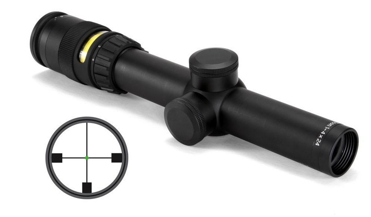 Trijicon Accupoint 1-4x24 Rifle Scope German #4 Crosshair Illuminated Black - TR24-3G