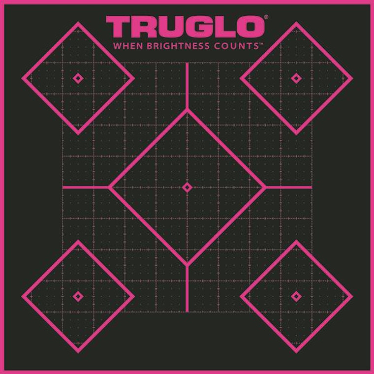 Truglo Tru-See Splatter Target 5 Diamond 12x12 6 Pack Pink - TG14P6 Truglo Tru-See Splatter Target 5 Diamond 12x12 6 Pack Pink - TG14P6