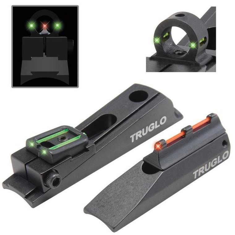 Truglo Muzzleloader-Brite Universal Sight Set Interchangeable Rear Ghost Ring & Notched Rear Sight - TG958X