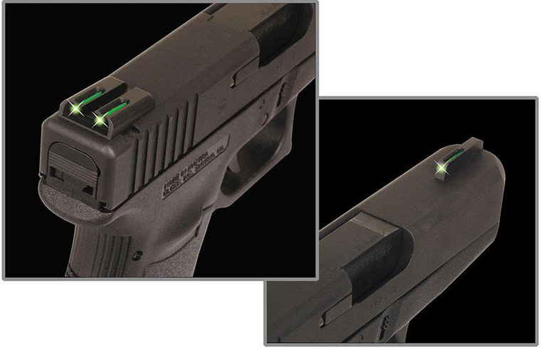 Truglo TFO Tritium/Fiber-Optic Day/Night Sights Fit - Novak 1911 .270/.500 Front Green/Rear Green - TG131NT4