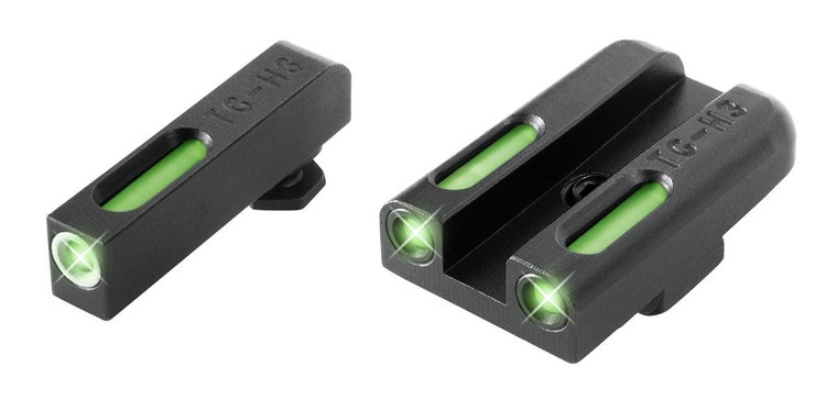 Truglo TFX Tritium/Fiber Optic Day/Night Sights Fits Glock 42 43 43x 48 White Outline Front/Green Rear - TG13GL3A Truglo TFX Tritium/Fiber Optic Day/Night Sights Fits Glock 42 43 43x 48 White Outline Front/Green Rear - TG13GL3A