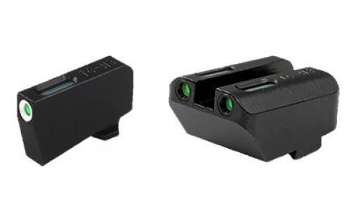 Truglo TFX Tritium/Fiber-Optic Day/Night Sight Set (Suppressor Height) fits Glock 20 21 25 28 29 30 31 32 37 40 and 41 - White Outline Front - TG13GL5A