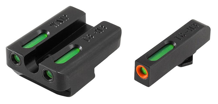 Truglo TFX Pro Tritium/Fiber-Optic Day/Night Sights Fit Walther P99/Walther PPQ - Orange Outline Front/Rear Green - TG13WA1PC