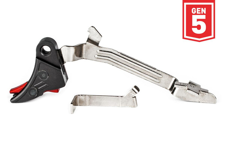 ZEV PRO Curved Face Glock Trigger Upgrade Bar Kit Gen5 Blk/Red - CFT-PRO-BAR-5G-B-R