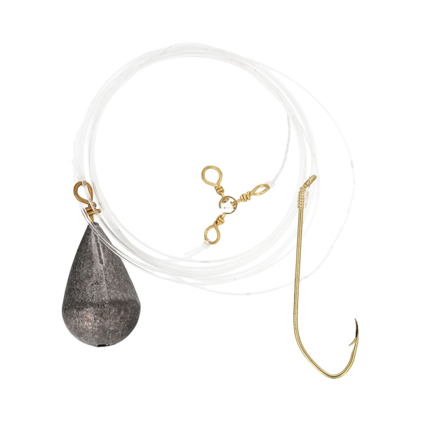 Eagle Claw 019-34-2 Wolf River Rig - Size2 Gold Aberdeen Hook - 3/4oz - 019-34-2