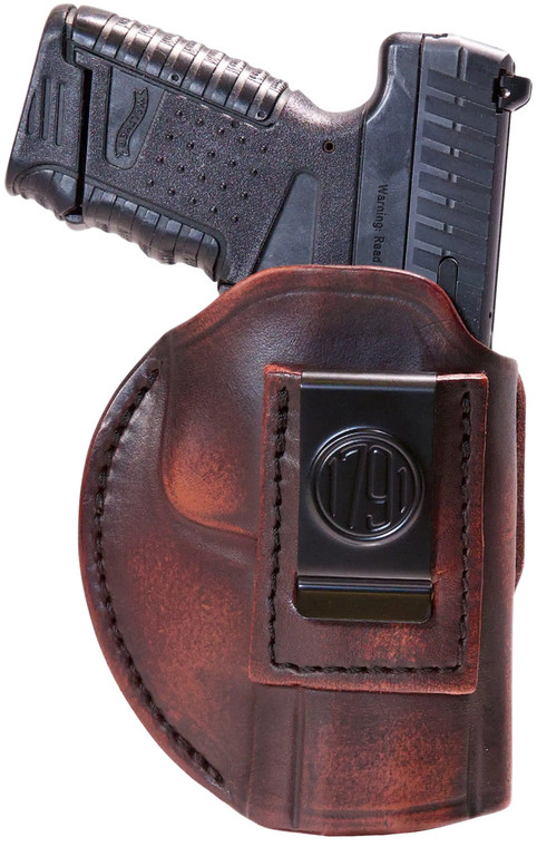 1791 Gunleather 4WH6VTGR 4Way  IWBOWB Size 06 Black Leather Belt Clip Compatible wGlock 21Walther PDP Ambidextrous - 4WH6VTGR