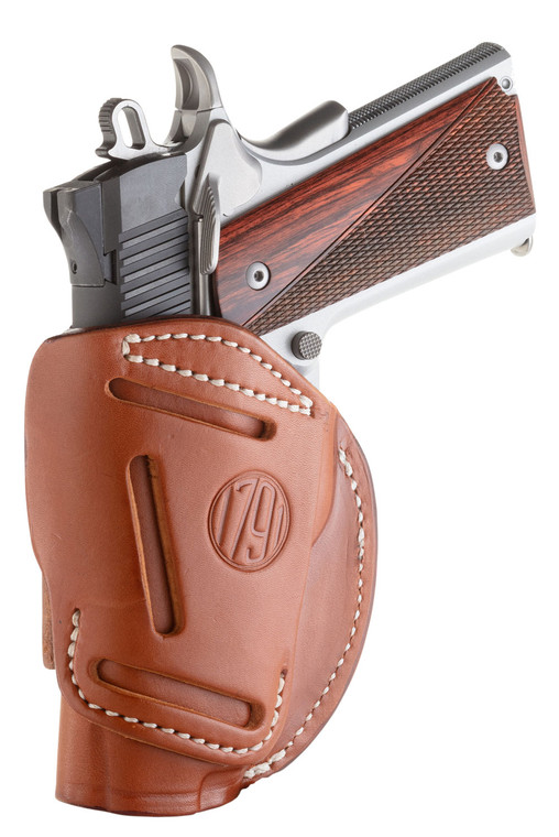 1791 Gunleather 4WH1CBRR 4Way  IWBOWB 01 Classic Brown Leather Belt Clip Fits 34 Barrel 1911 - 4WH1CBRR