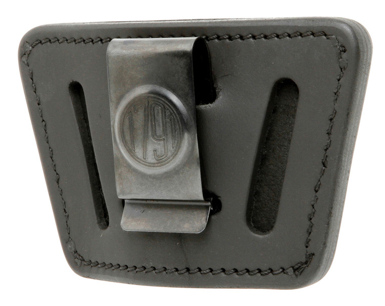 1791 Gunleather UIWSBLA UIW  IWBOWB Black Leather Belt Clip Fits Most SmallMid Frame Autos Ambidextrous - UIWSBLA
