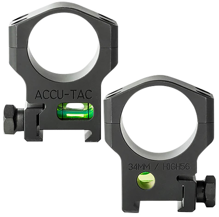 AccuTac HSR340 34 MM Scope Rings  Flat Black - HSR340