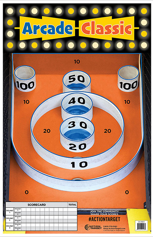 Action Target GSSKEE100 Entertainment  SkeeBall Paper Hanging 23 x 35 MultiColor 100 Per Box - GSSKEE100