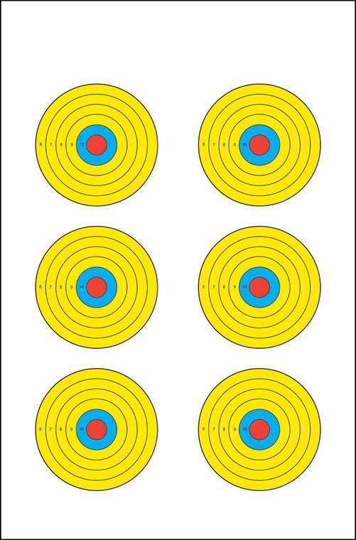 Action Target PRBE6100 High Visibility  Bullseye Paper 17.50 x 23 MultiColor 100 Per Box - PRBE6100