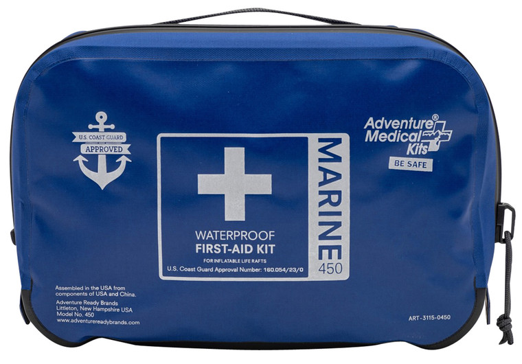Adventure Medical Kits 01150450 Marine 450 Treats InjuriesIllnesses Dust Proof Waterproof Blue - 1150450