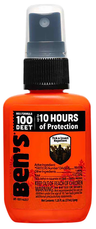Bens 00067070 100  Odorless Scent 1.25 oz Spray Repels Ticks  Biting Insects Effective Up to 10 hrs - 67070