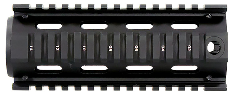 Aim Sports MT021 M4 Handguard 6 Carbine Style Made of Aluminum with Black Anodized Finish  Quad Rail - MT021