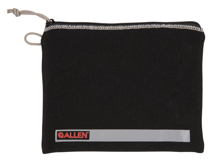 Allen 3628 Pistol Pouch  Black Polyester wLockable Zippers ID Label  Fleece Lining Holds Full Size Handgun 7 L x 9 W Interior Dimensions - 3628