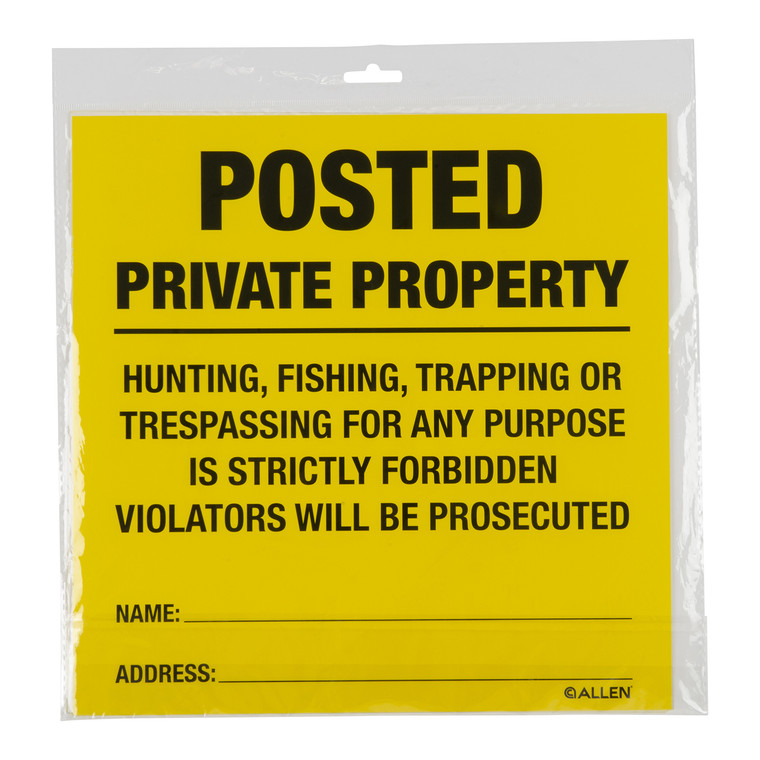 ALLEN 15824 POSTED NO TRESPASSING SIGN 12 PK - 15824