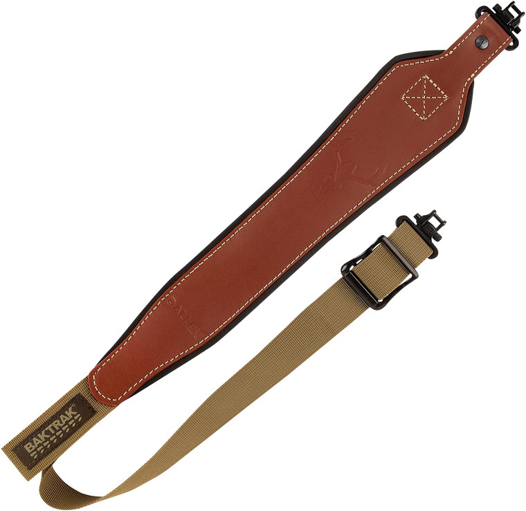 Allen 8391 BakTrak  RifleShotgun Sling wSwivels Brown Leather wBakTrak Grip Panel Adjustable Length 26 to 35 1.25 Wide - 8391