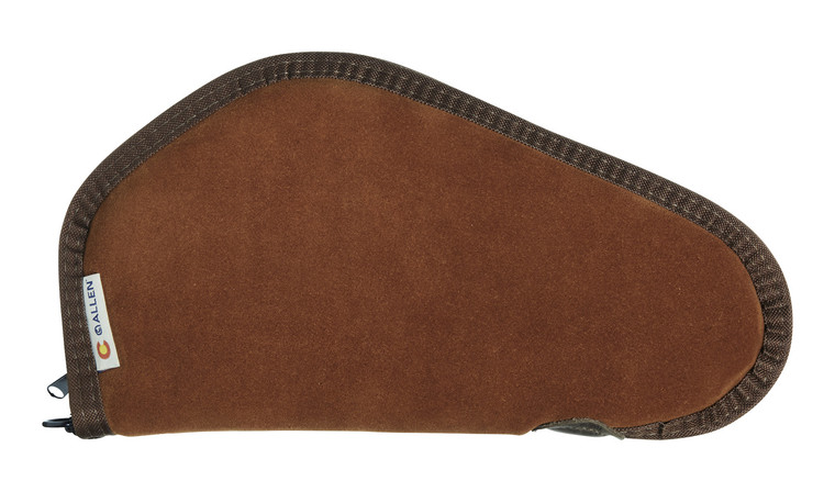 Heritage Cases 8611 Handgun Case  Brown Suede wBlack Trim Faux Sherpa Lining  Foam Padding Lockable Zippers 11 L - 8611