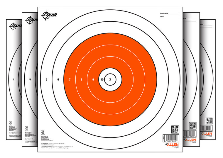 EZAim 15496 Bullseye  Paper Hanging 12 x 12 WhiteOrange 12 Per Pack - 15496