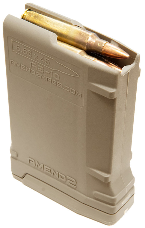 Amend2 556MOD2FDE10 MOD2  10rd 223 Rem5.56x45mm NATO Compatible w AR15M16M4 Flat Dark Earth Polymer - 556MOD2FDE10