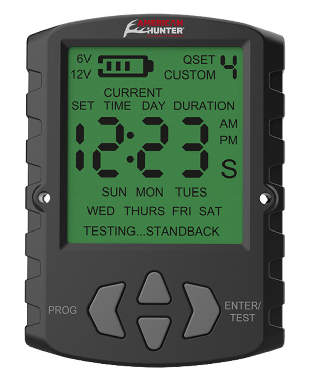 American Hunter AHUTM Universal Digital Timer  612 Volt 130 Seconds Feed Rate 2 Quick16 Custom Settings - AHUTM