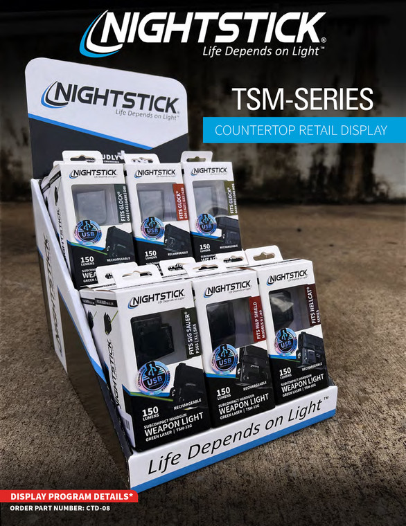 Nightstick CTD08 Counter Display  12 TSM Weapon Light wGreen Laser - CTD08