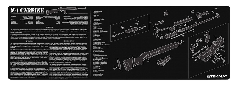 TekMat TEKR36M1CARB M1 Carbine Cleaning Mat M1 Carbine Parts Diagram 12 x 36 - TEKR36M1CARB