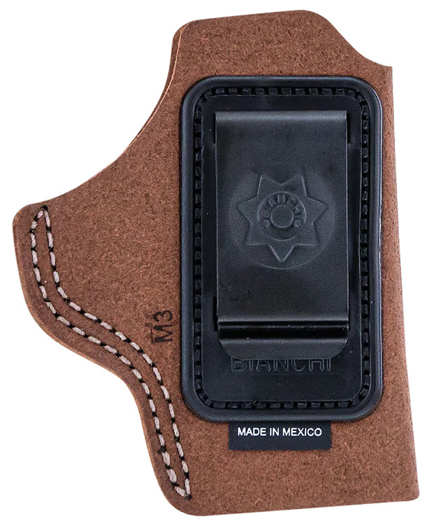 Bianchi 10380 6C  IWB Tan Leather Belt Clip Fits 2 BarrelsRugerColt Charter Arms Right Hand - 10380
