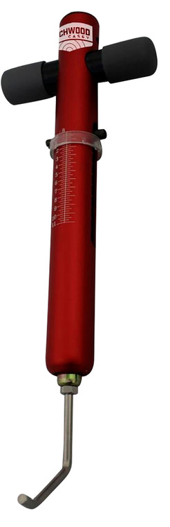 Birchwood Casey TRGSCL Trigger  Scale  Red Aluminum Body with Stainless Steel Trigger Pull  Rubber Black Handle for Firearms - TRGSCL