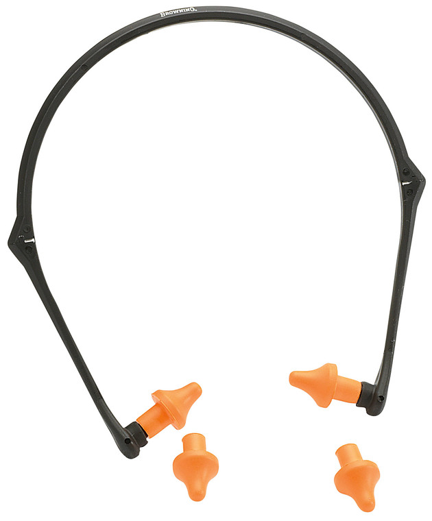 Browning 12686 Banded Earplugs  Plastic 22 dB Folding BlackOrange - 12686
